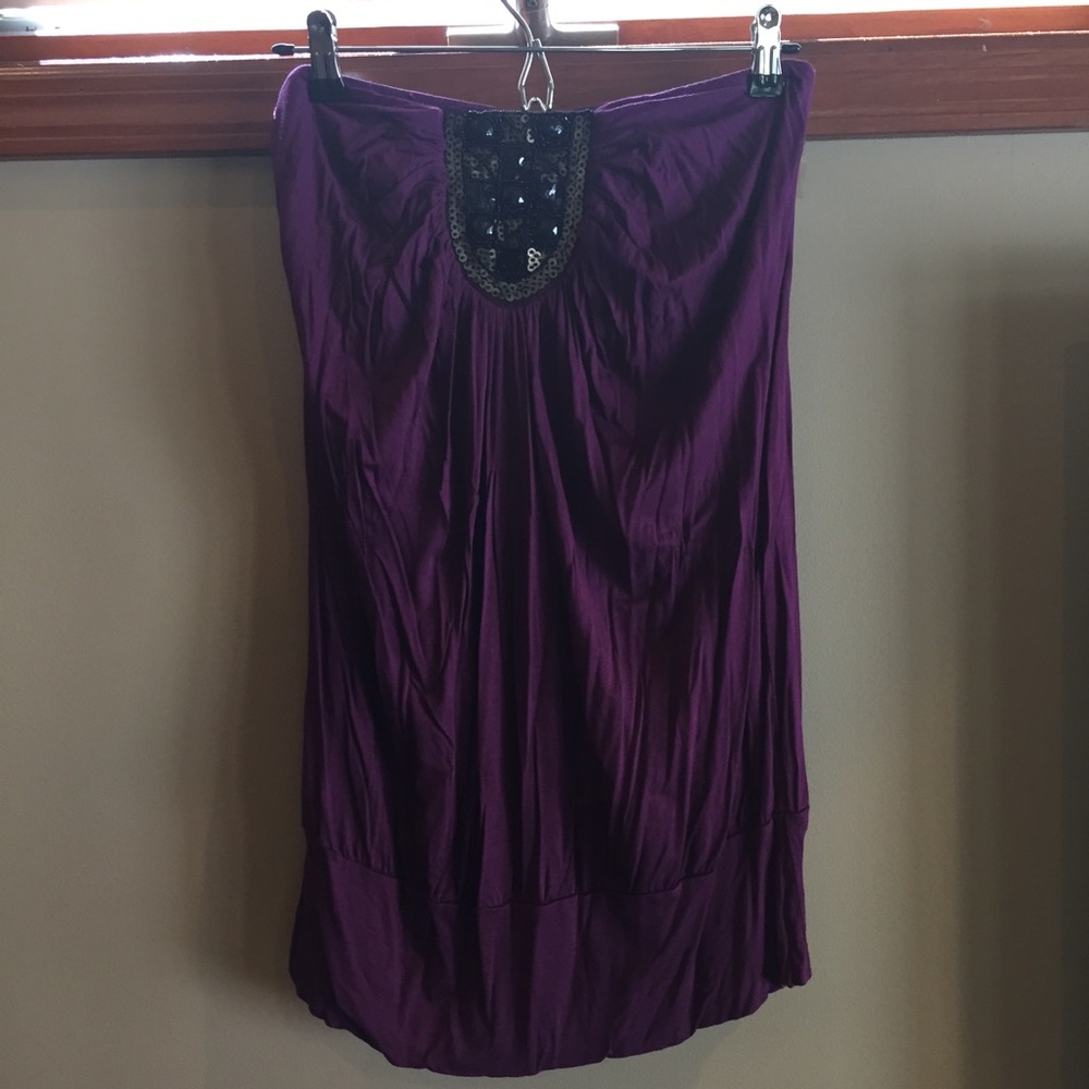 Tube top with embellishments